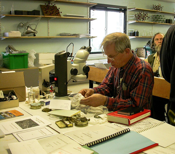 Collecting - David Hill in the lab, Sandy Coppins