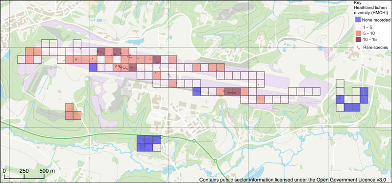 HMCHI species density map Greenham Common