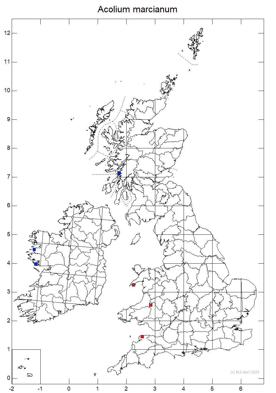 Acolium marcianum 10km distribution map