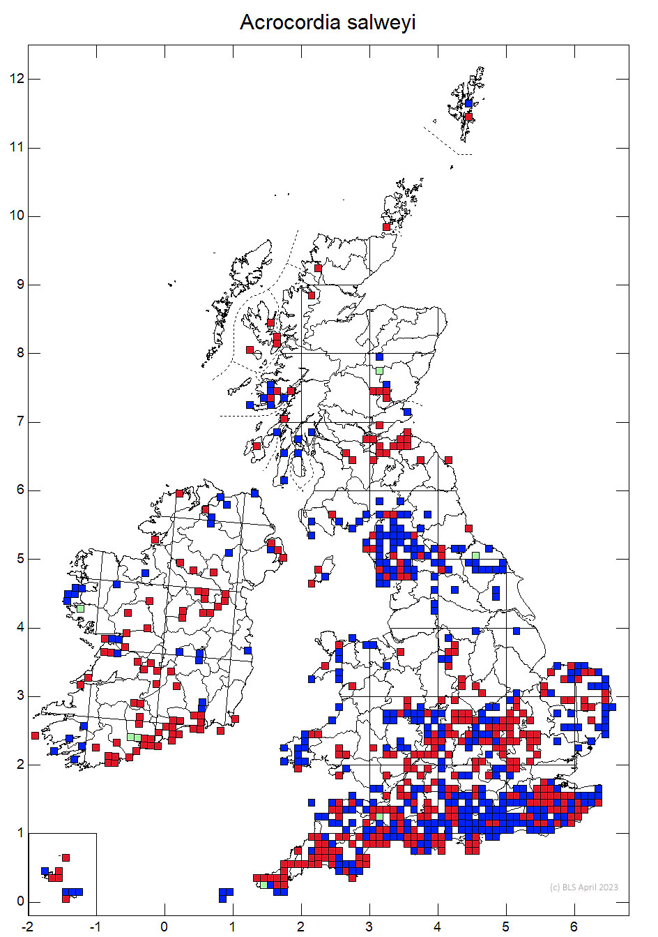 Acrocordia salweyi 10km sq distribution map