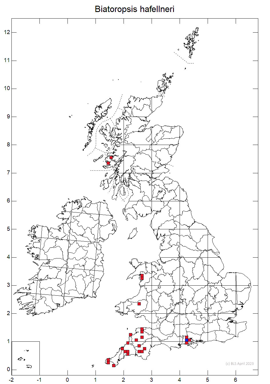 Biatoropsis hafellneri 10km distribution map