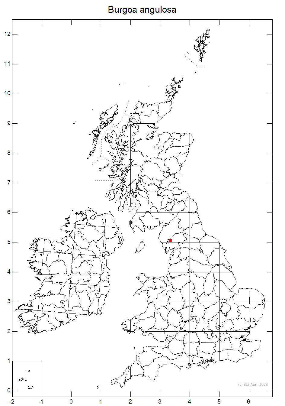 Burgoa angulosa 10km distribution map