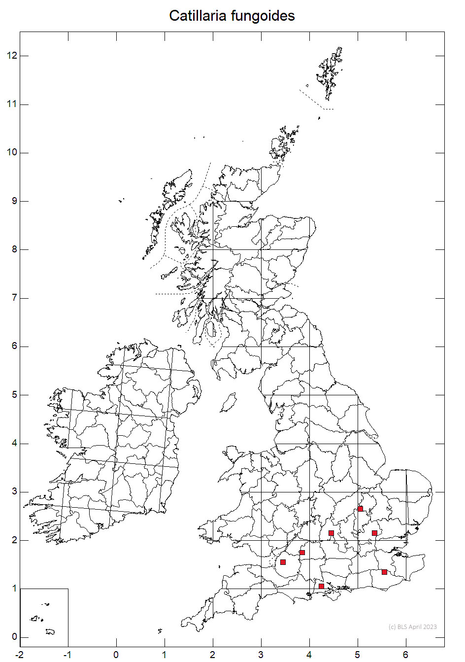Catillaria fungoides 10km distribution map
