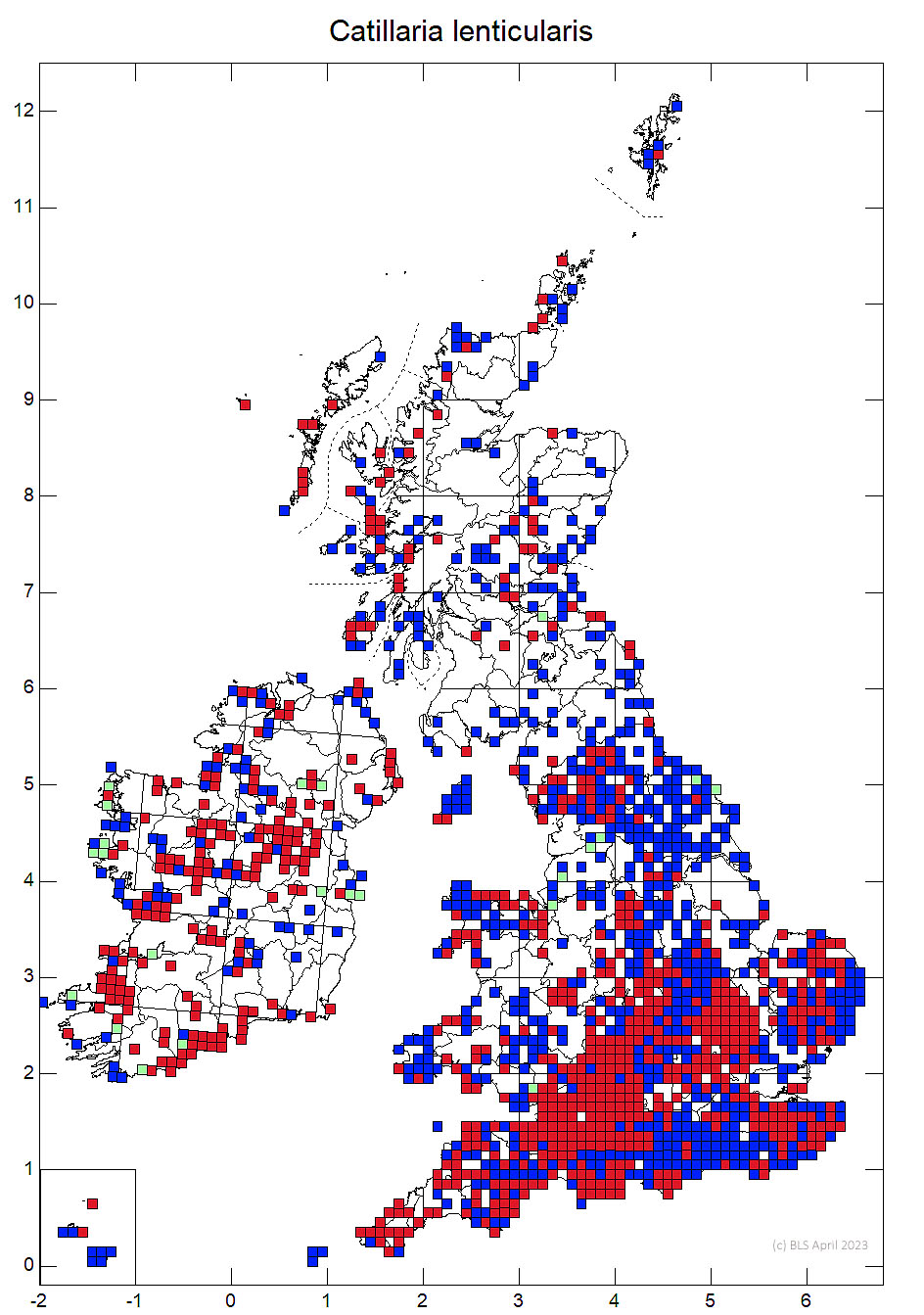 Catillaria lenticularis 10km distribution map
