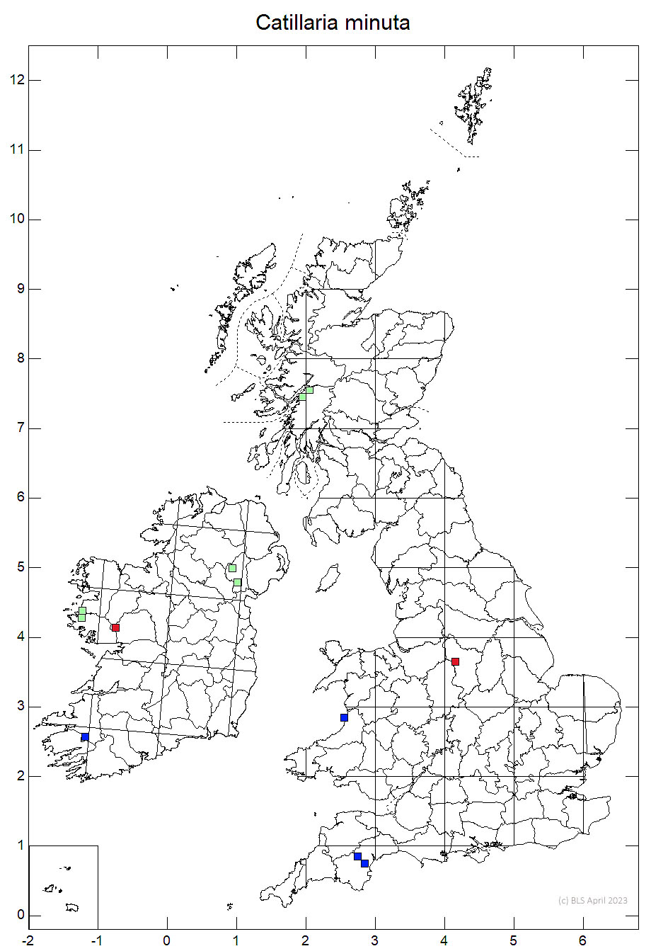 Catillaria minuta 10km sq distribution map
