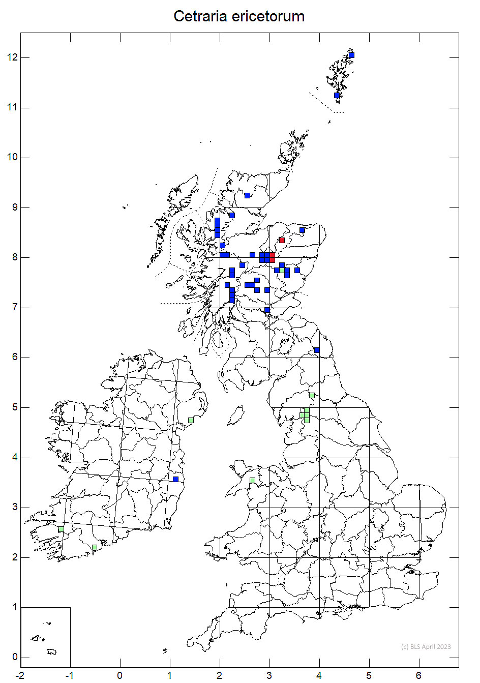 Cetraria ericetorum 10km distribution map
