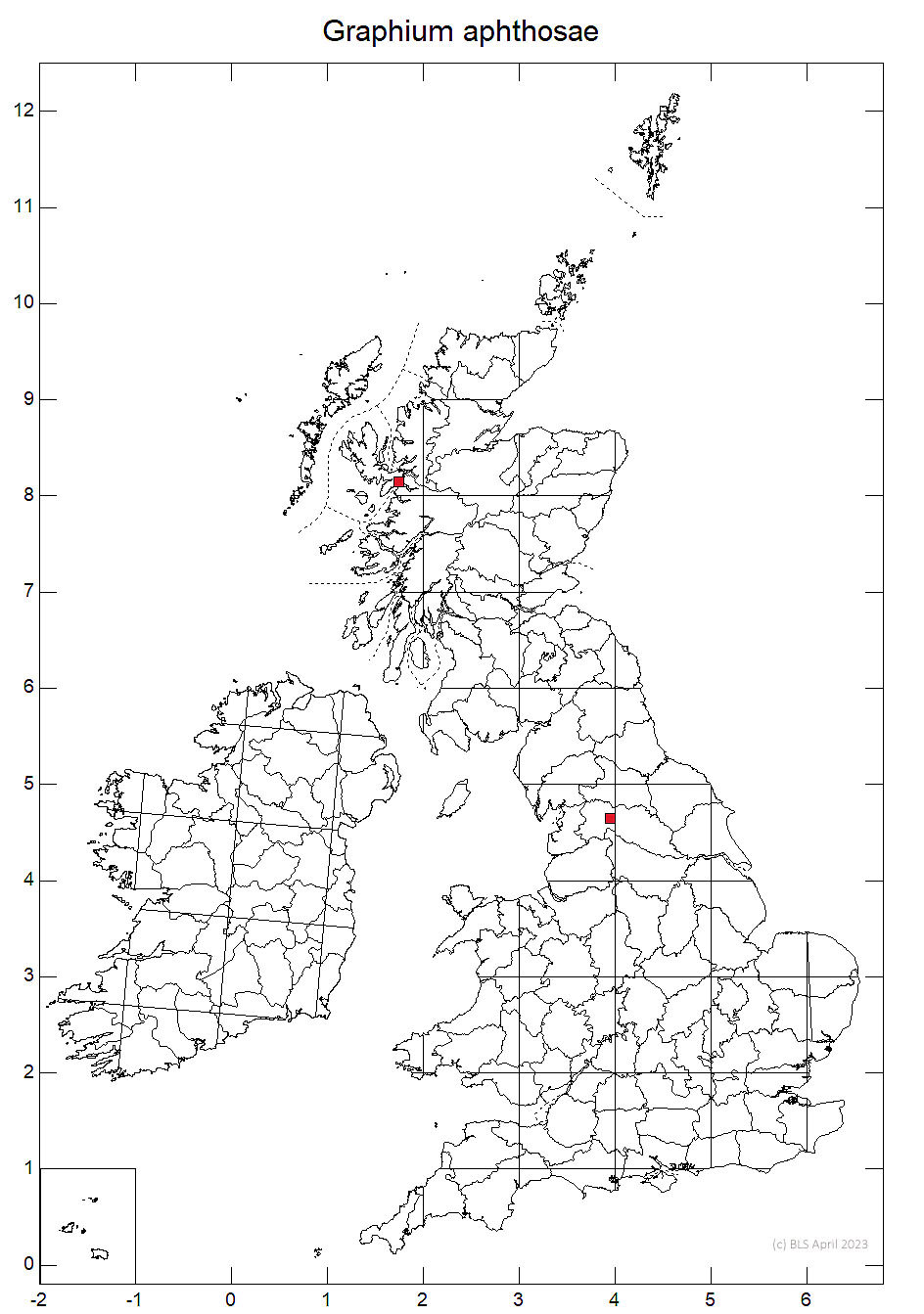 Graphium aphthosae 10km distribution map