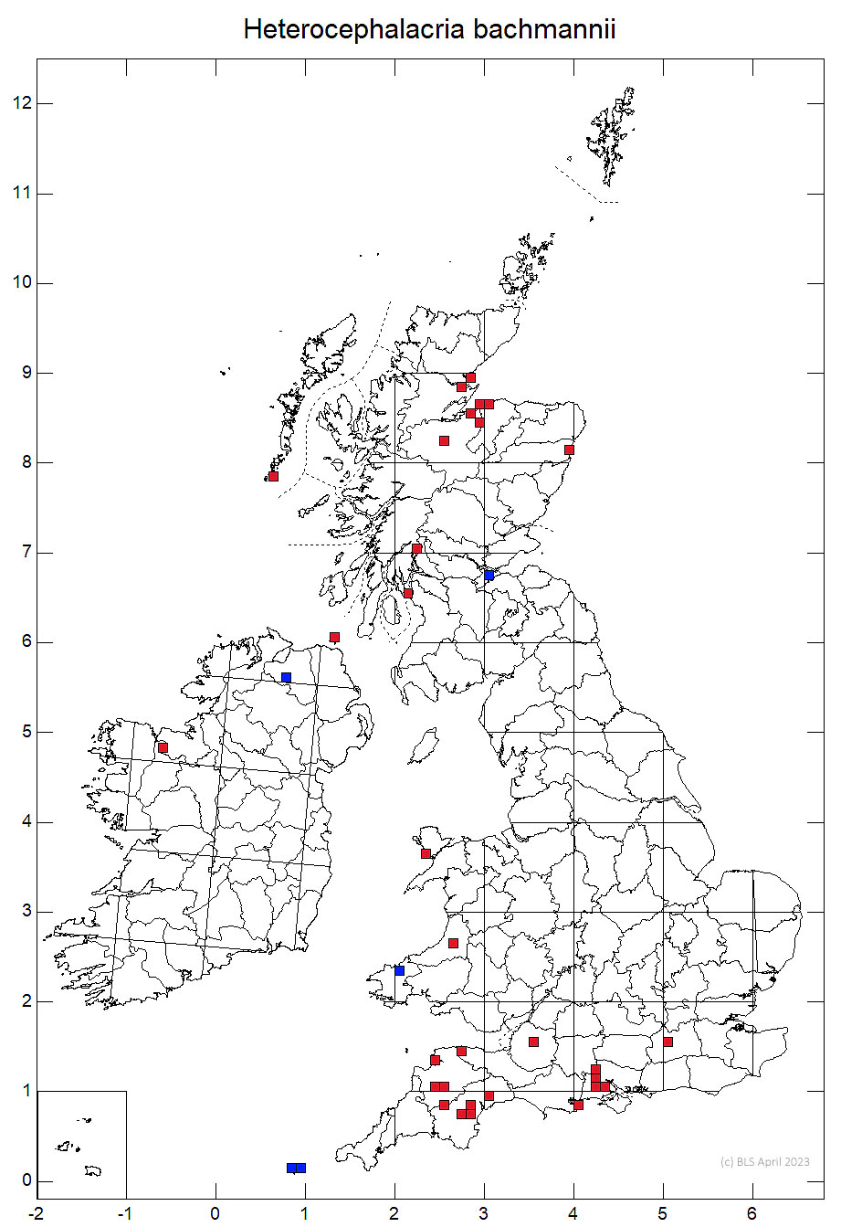 Heterocephalacria bachmannii 10km distribution map