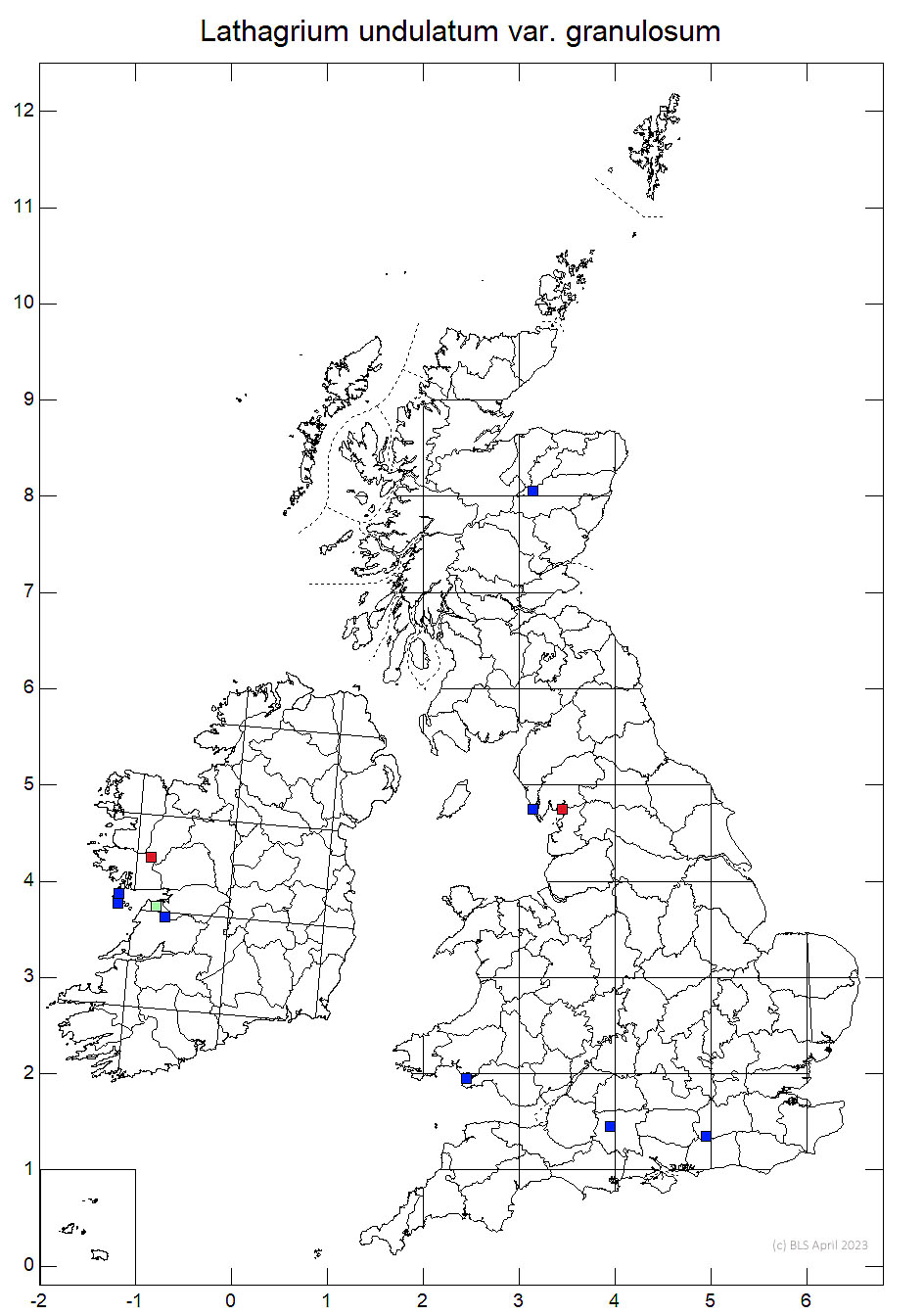 Lathagrium undulatum var. granulosum 10km distribution map