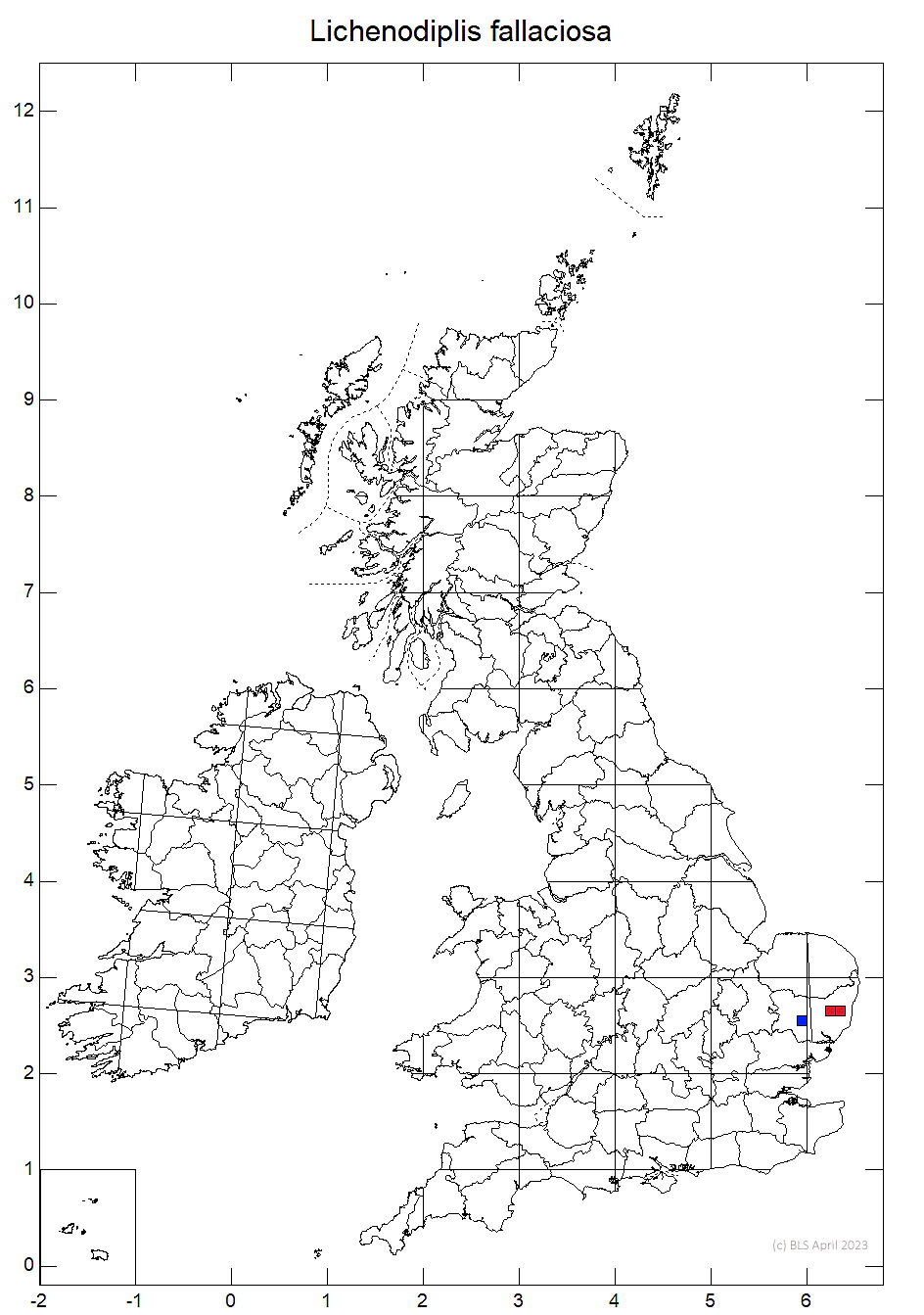 Lichenodiplis fallaciosa 10km distribution map