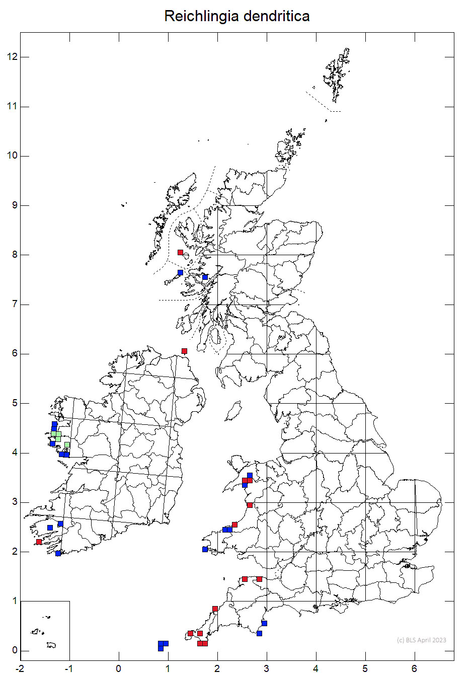 Reichlingia dendritica 10km distribution map