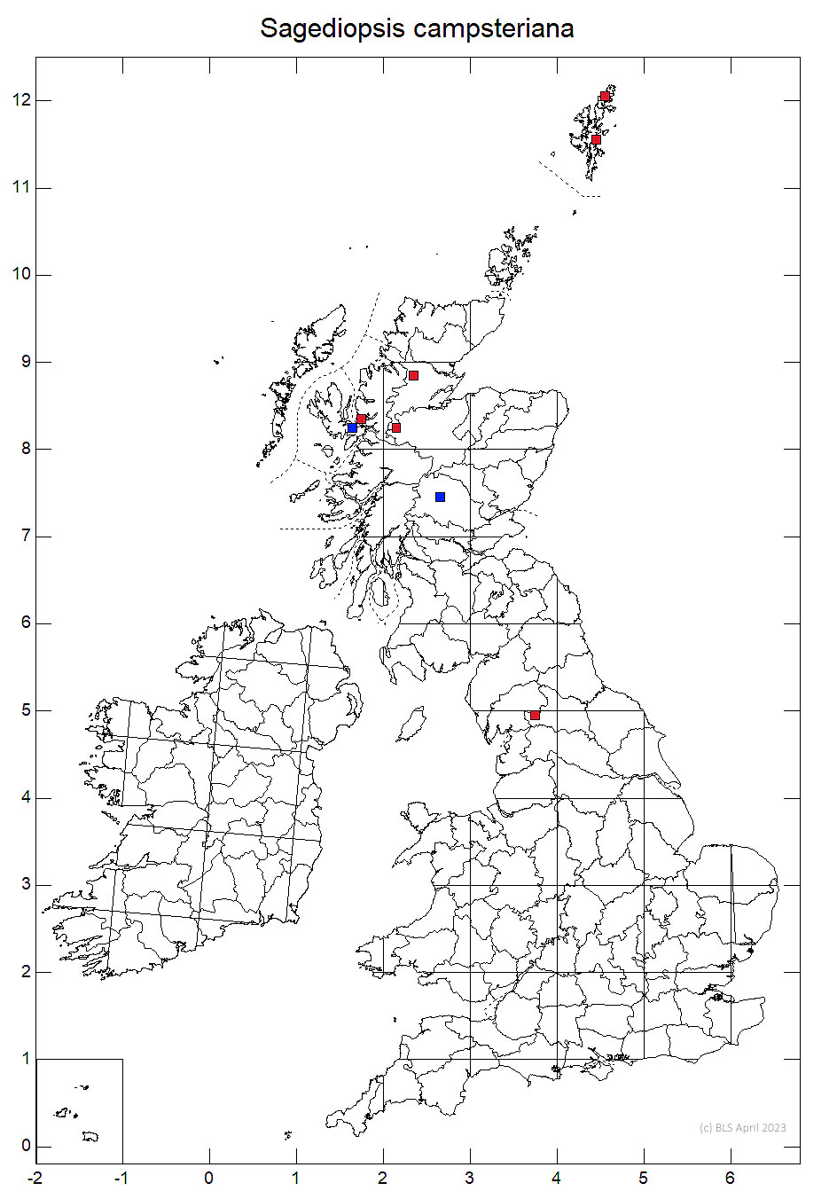 Sagediopsis campsteriana 10km distribution map