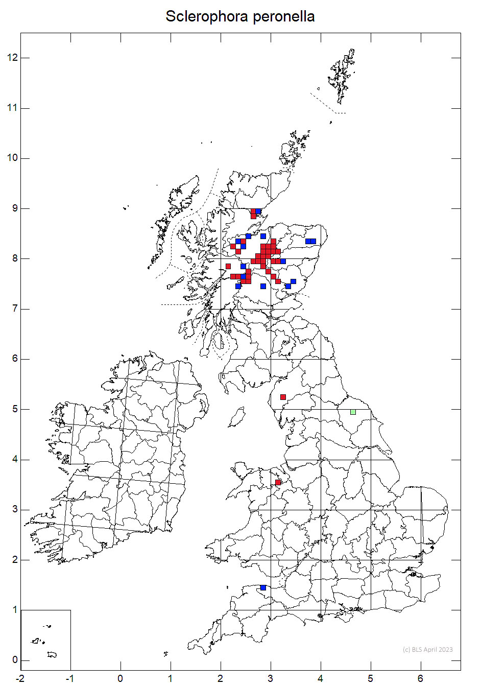 Sclerophora peronella 10km sq distribution map