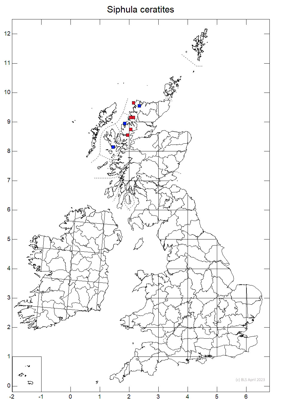 Siphula ceratites 10km sq distribution map