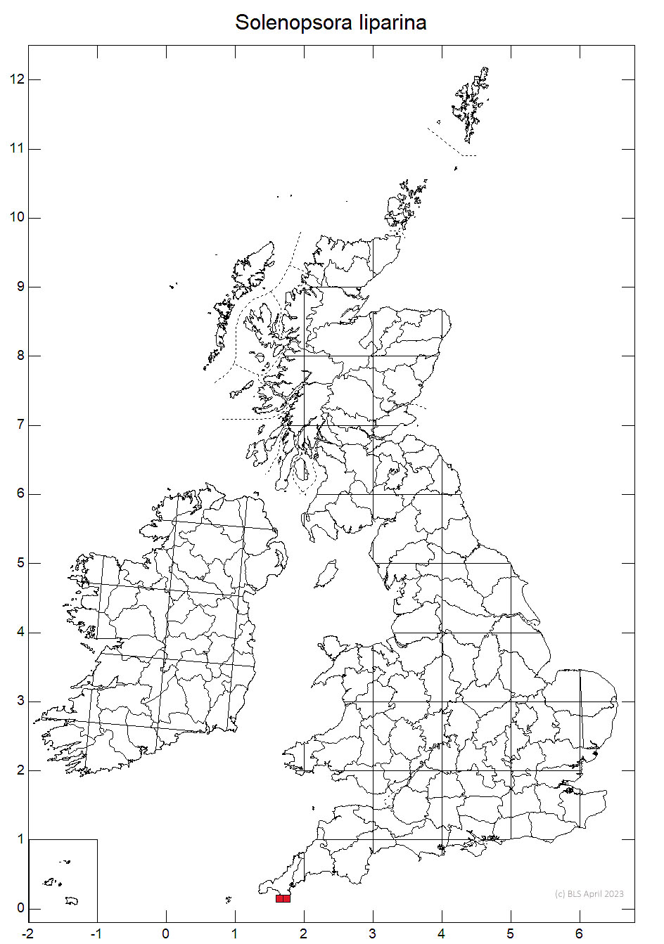 Solenopsora liparina 10km distribution map