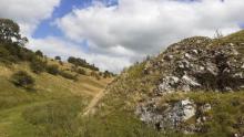 limestone outcrops in valley above Wetton Mill